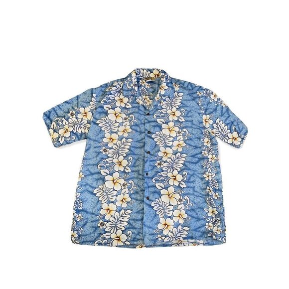 WINNIE FASHION HAWAIIAN Small BUTTON FRONT SHIRT / SHORT SLEEVE TROPICAL FLORAL - Picture 1 of 5